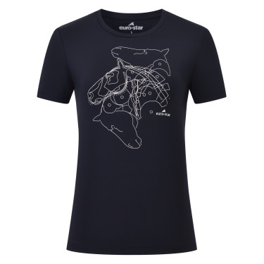 Top a maniche corte Euro-Star Amelia donna Nero