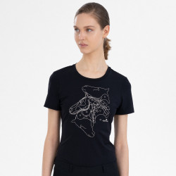 Top a maniche corte Euro-Star Amelia donna Nero
