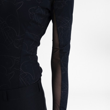 Top a maniche lunghe Euro-Star Joline donna Nero