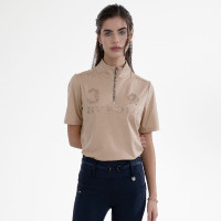 Top tecnico a maniche corte HV Polo Favourite donna Champagne Beige