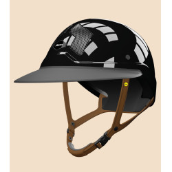 Casco Mips Flex-on Armet nero visiera Unisex Star sottogola marrone