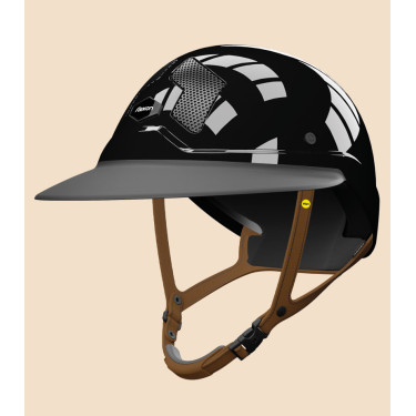 Casco Mips Flex-on Armet nero visiera Unisex Star sottogola marrone