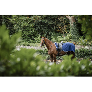 Coperta posteriore Horseware Rambo in pile impermeabile Marino / temporale / grigio argento Blu marino
