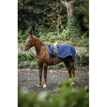 Coperta posteriore Horseware Rambo in pile impermeabile Marino / temporale / grigio argento Blu marino
