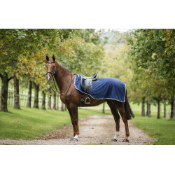 Coperta posteriore Horseware Rambo in pile impermeabile Marino / temporale / grigio argento Blu marino