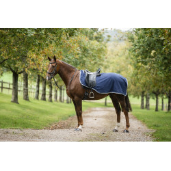Coperta posteriore Horseware Rambo in pile impermeabile Marino / temporale / grigio argento Blu marino