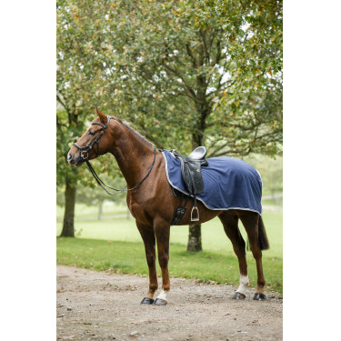 Coperta posteriore Horseware Rambo in pile impermeabile Marino / temporale / grigio argento Blu marino
