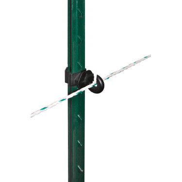 Isolatore ad anello con clip per T-Post AKO confezione da 25 Nero Isolatore ad anello con clip per T-Post AKO confezione da 25 Nero