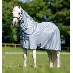 Coperta antimosche per pony Amigo® Bug Rug Plus Blu mélange / blu / argento
