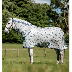 Coperta anti-mosche Horseware Amigo Integrated Motivo libellula / argento / blu / salvia Motivi