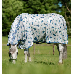 Coperta anti-mosche Horseware Amigo Integrated Motivo libellula / argento / blu / salvia Motivi