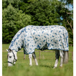 Coperta anti-mosche Horseware Amigo Integrated Motivo libellula / argento / blu / salvia Motivi