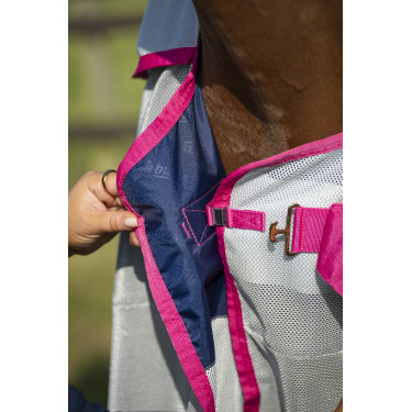 Coperta anti-mosche Bucas Buzz-Off Rain con copricollo Blu Blossom Coperta anti-mosche Bucas Buzz-Off Rain con copricollo Blu Blossom