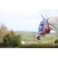 Maschera antimosche Bucas Buzz-Off Deluxe con orecchie Blu Blossom