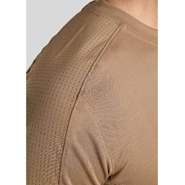 T-shirt in rete Montar MoLui uomo Latté Marrone