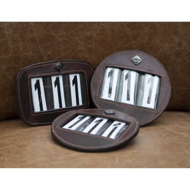 Porta-numero rotondo LeMieux per testiera Marrone