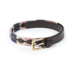 Cintura Shires Drover Skinny Polo Marino / rosa / naturale Blu