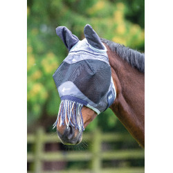 Maschera antimosche Metabug con orecchie e frange Marina Blu marino