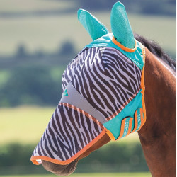 Maschera anti-mosche Shires FlyGuard Pro ZEB-TEK Stampa zebrata