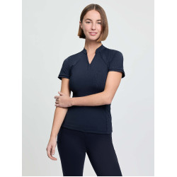 Base layer LeMieux in tessuto mesh Lisa da donna a maniche corte Marina Blu marino