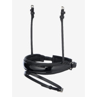 Capezzina LeMieux Kudos arrotolata in pelle verniciata Nero / argento Capezzina LeMieux Kudos arrotolata in pelle verniciata Nero / argento