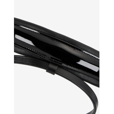 Capezzina LeMieux Kudos arrotolata in pelle verniciata Nero / argento Capezzina LeMieux Kudos arrotolata in pelle verniciata Nero / argento