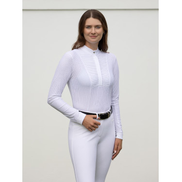 Polo da concorso LeMieux a maniche lunghe Arielle donna Bianco Polo da concorso LeMieux a maniche lunghe Arielle donna Bianco