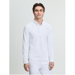 Polo da concorso LeMieux a maniche lunghe da uomo Bianco