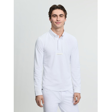 Polo da concorso LeMieux a maniche lunghe da uomo Bianco
