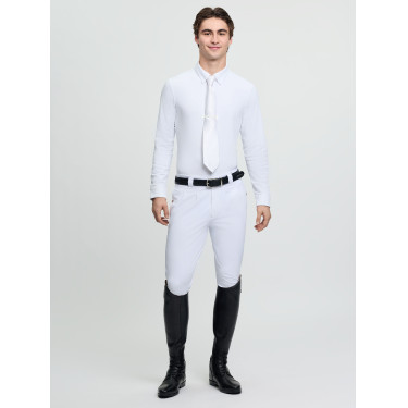 Polo da concorso LeMieux a maniche lunghe da uomo Bianco