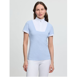Polo da gara LeMieux plissé maniche corte Sophia donna Nebbia Blu