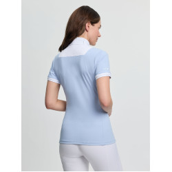 Polo da gara LeMieux plissé maniche corte Sophia donna Nebbia Blu