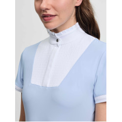 Polo da gara LeMieux plissé maniche corte Sophia donna Nebbia Blu