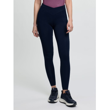 Pantaloni da equitazione pull-on LeMieux da donna Simone con grip parziale incrociato Marina Blu marino