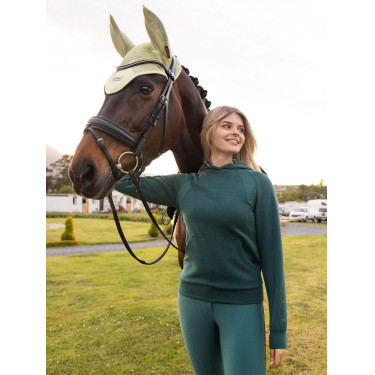Felpa con cappuccio LeMieux Nadine Airflow donna Giungla Verde