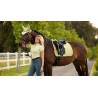 Sottosella da dressage LeMieux Square in tessuto mesh Air-Tek Distintivo Verde