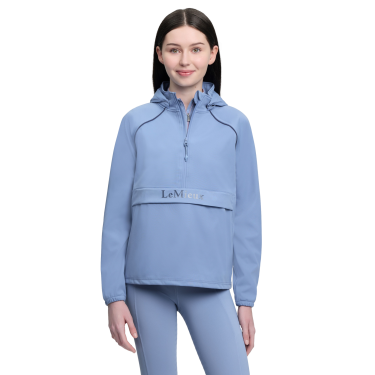 Giacca impermeabile LeMieux Young Rider con zip tre quarti Paige Blu polvere
