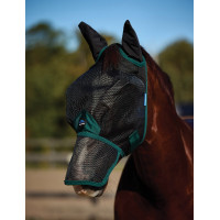 Maschera anti-mosche Weatherbeeta ComFiTec in rete resistente con orecchie e naso Nero / verde foresta