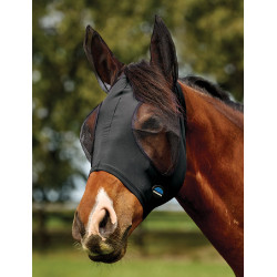 Maschera anti-mosche Weatherbeeta ComFiTec Deluxe Stretch con orecchie Nero / nero