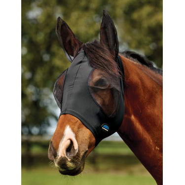 Maschera anti-mosche Weatherbeeta ComFiTec Deluxe Stretch con orecchie Nero / nero