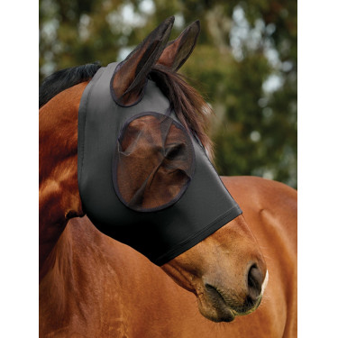 Maschera anti-mosche Weatherbeeta ComFiTec Deluxe Stretch con orecchie Nero / nero