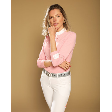 Polo da gara GEM Archie donna maniche lunghe Rosa pallido