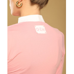 Polo da gara GEM Archie donna maniche lunghe Rosa pallido