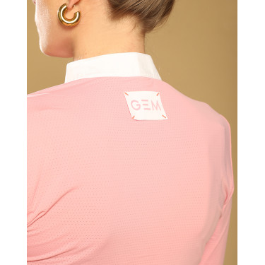 Polo da gara GEM Archie donna maniche lunghe Rosa pallido