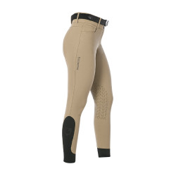 Pantaloni da equitazione da donna Equestro con grip alle ginocchia a vita alta Incenso Beige