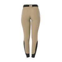 Pantaloni da equitazione da donna Equestro con grip alle ginocchia a vita alta Incenso Beige