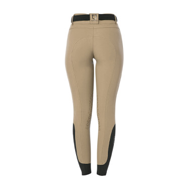 Pantaloni da equitazione da donna Equestro con grip alle ginocchia a vita alta Incenso Beige
