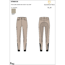 Pantaloni a vita alta con grip integrale da donna Equestro Tan Oxford Rosa Pantaloni a vita alta con grip integrale da donna Equestro Tan Oxford Rosa