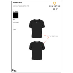 T-shirt tecnico da allenamento da donna taglio slim Equestro Nero