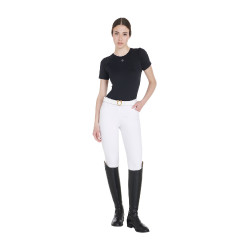 T-shirt tecnico da allenamento da donna taglio slim Equestro Nero